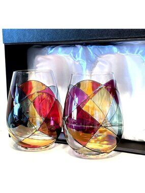 Cornet Barcelona Stemless Glass Wine Glasses New In Box